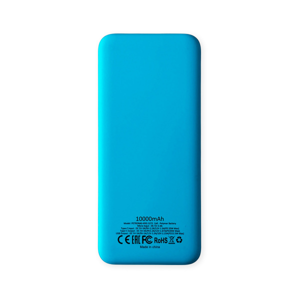 Внешний аккумулятор «Kris Soft Touch», 10 000 мАч, Цвет голубой