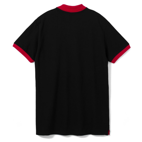 Рубашка поло Prince 190, черная с красным, XS–XXL