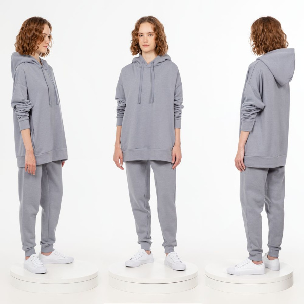 Худи унисекс H2, серое, XS–XXL