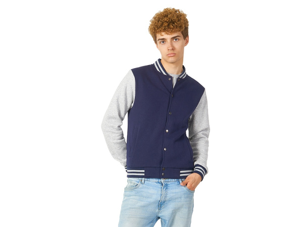 Бомбер «Oxford», унисекс, Размер XL, Цвет темно-синий/серый меланж