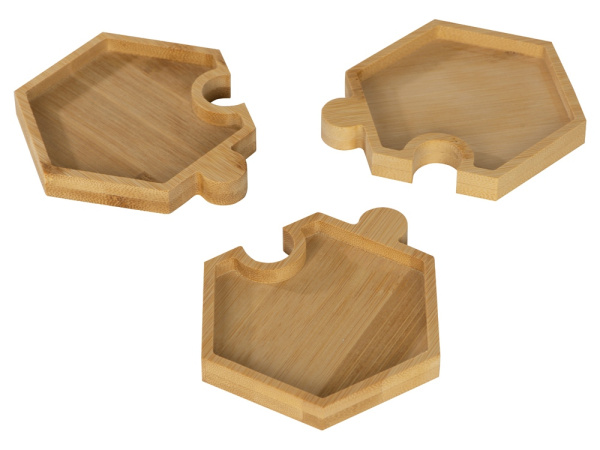 Набор костеров-менажниц в форме пазла «Sota», Цвет натуральный