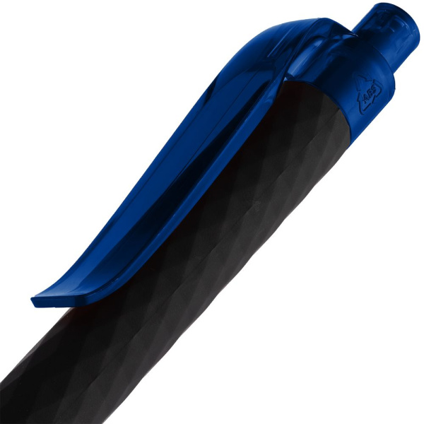 Ручка шариковая Prodir QS01 PRT-T Soft Touch, черная с синим, 14х1 см