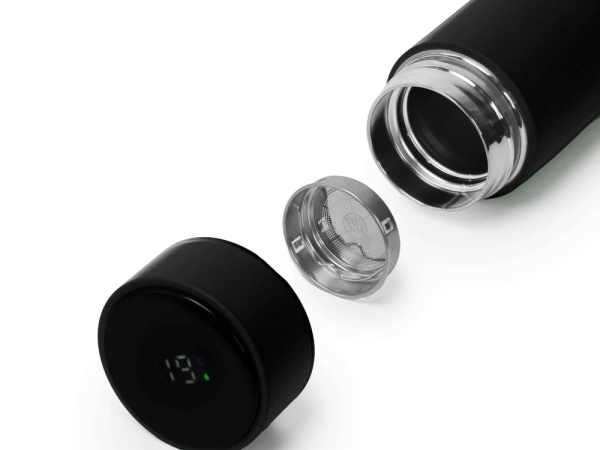 Термос MARK LED, soft touch, Цвет черный