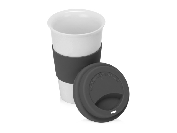 Фарфоровая кружка с двойными стенками «Toronto», Цвет белый/серый