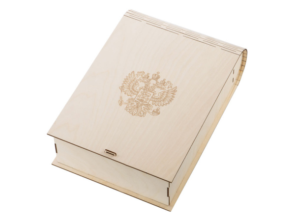 Набор «За Россию» в деревянной коробке, Цвет прозрачный/золотистый