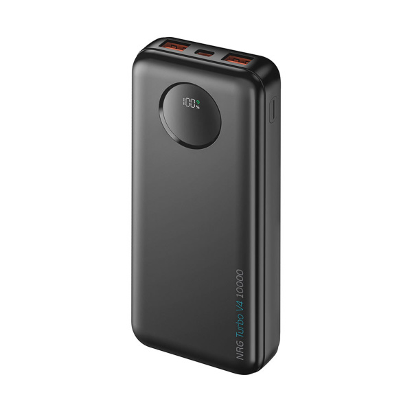 Внешний АКБ NRG Turbo V4 10000 мА-ч, дисплей, Размер 10000 mAh, Цвет черный