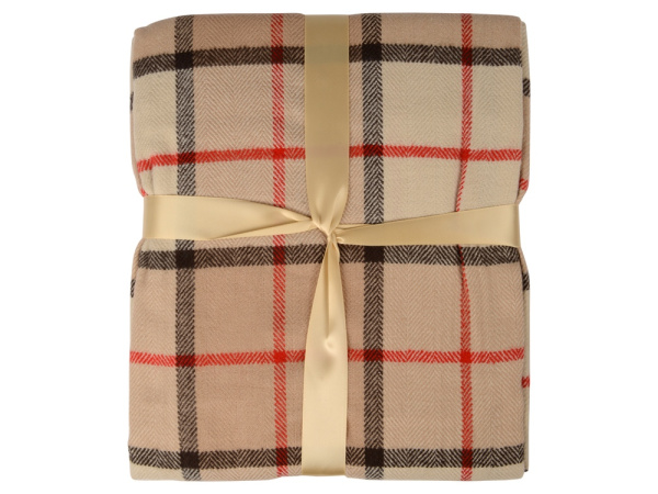 Плед акриловый «Tartan», Цвет бежевый