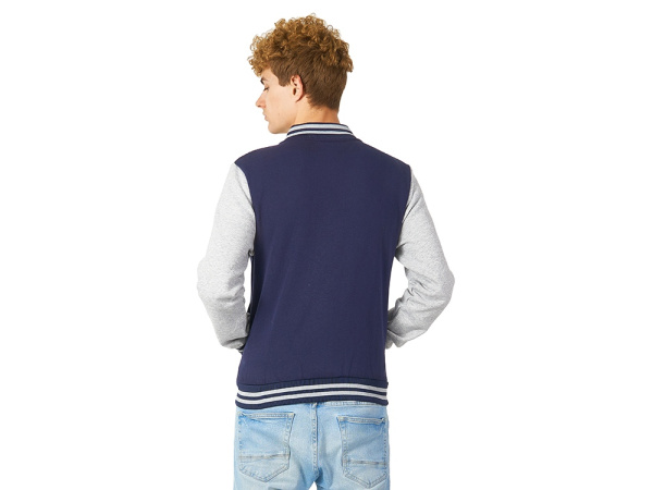 Бомбер «Oxford», унисекс, Размер XL, Цвет темно-синий/серый меланж