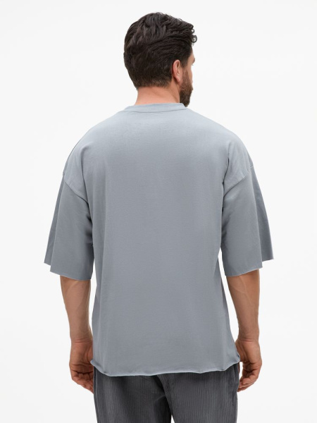 Футболка унисекс оверсайз T1, серая, XS–XXL
