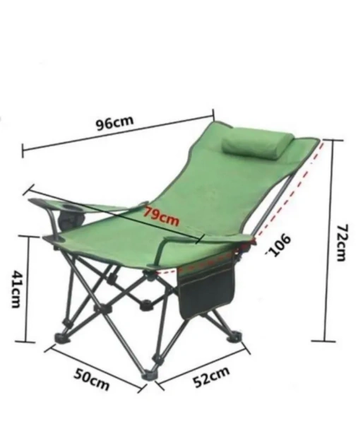 Кресло-шезлонг с подлокотниками, зеленый / Портативное туристическое кресло
