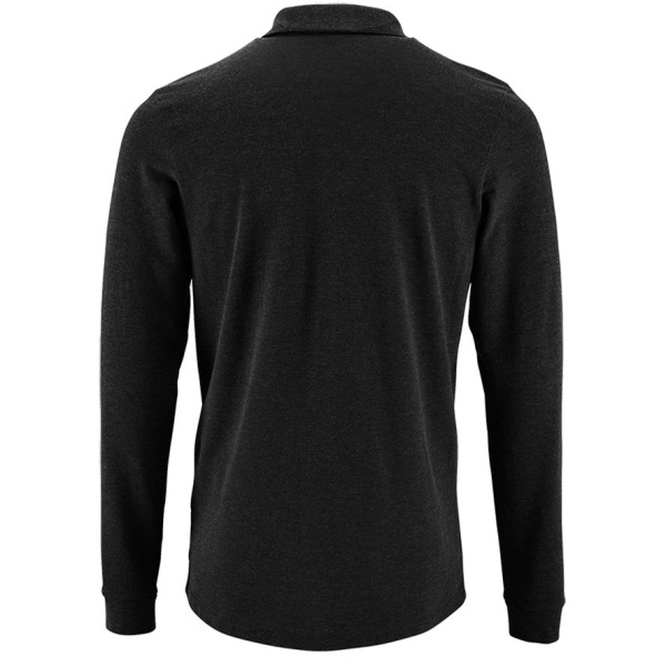 Рубашка поло мужская с длинным рукавом Perfect LSL Men, черный меланж, S–3XL