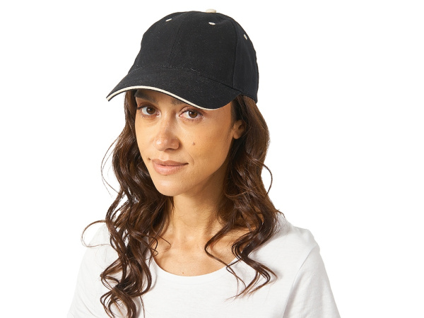 Бейсболка «New Castle», Цвет черный/натуральный