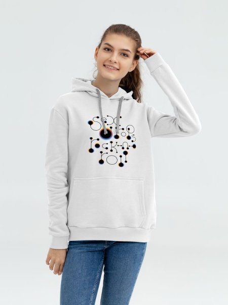 Толстовка с капюшоном No drugs, белая, S–XXL