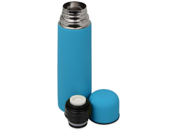 Термос «Ямал Soft Touch» с чехлом, Цвет голубой матовый