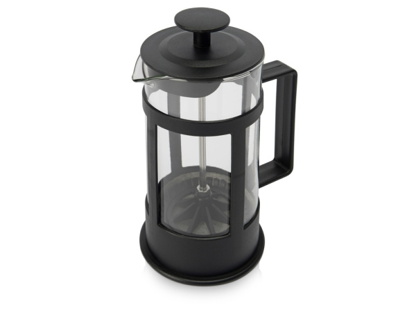 Подарочный набор с чаем, кружкой и френч-прессом «Чаепитие», Цвет кружка- черный, френч-пресс- черный/прозрачный