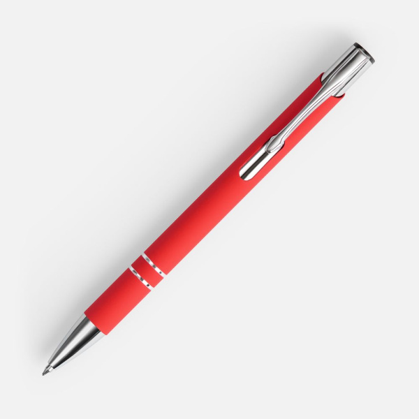 Ручка шариковая Keskus Soft Touch, красная, 13,7х0,8 см