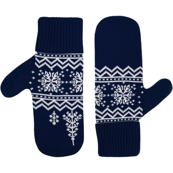 Варежки Elnik, синие с молочно-белым, S/M, L/XL