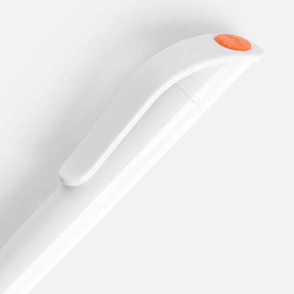 Ручка шариковая Grip, белая с оранжевым, 13,2х1,1 см