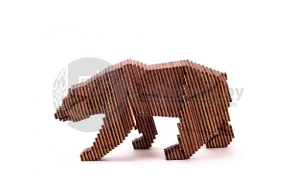 Деревянный конструктор Медведь UNIWOOD