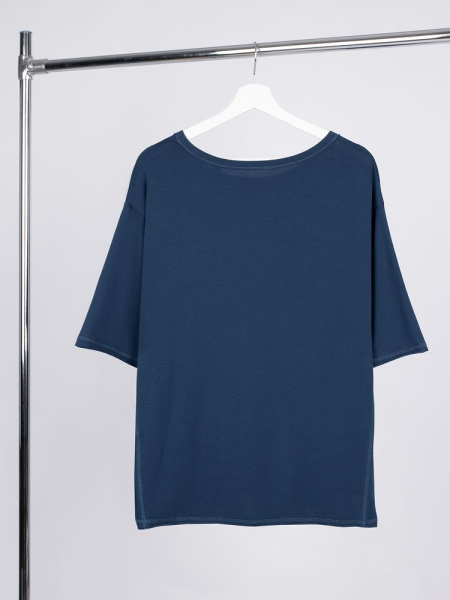 Футболка оверсайз унисекс Vozduh, темно-синяя, XS–XXL