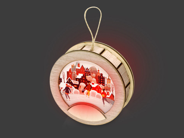 Новогодняя подвеска с подсветкой «Шар», Цвет натуральный, разноцветный