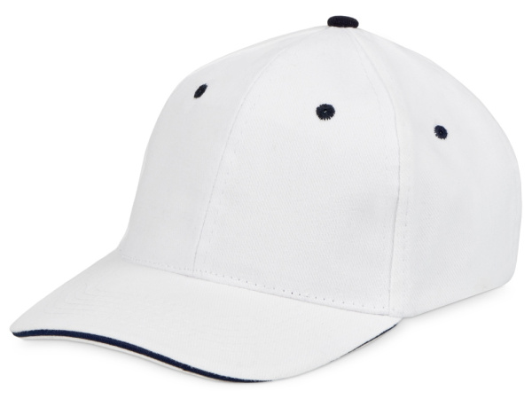 Бейсболка «New Castle», Цвет белый/темно-синий