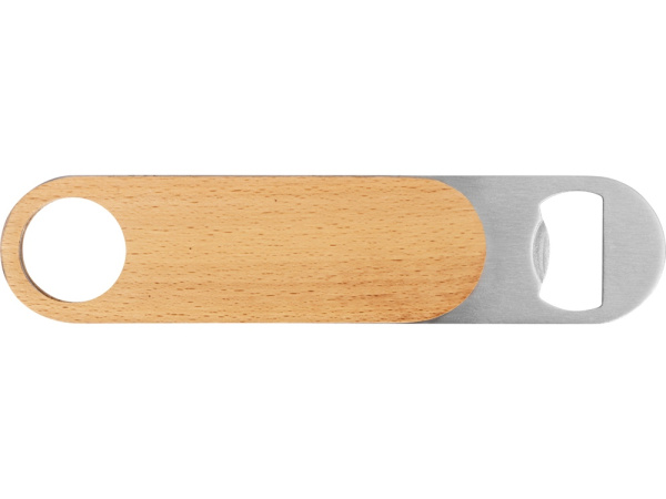 Деревянная открывалка «Sagano», Цвет натуральный, серебристый