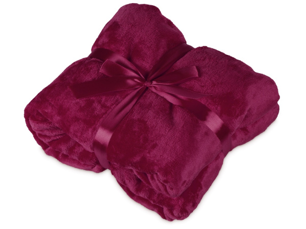 Подарочный набор с пледом, термокружкой и чаем, Цвет бордовый