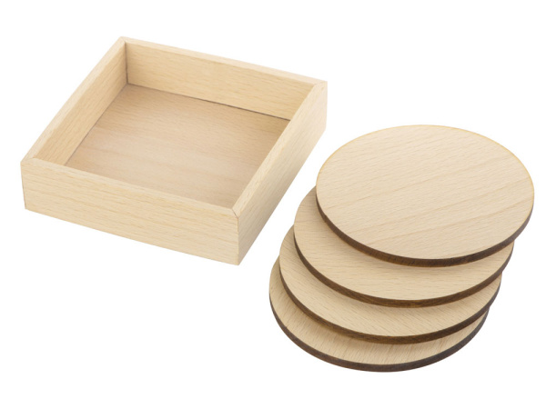 Набор круглых костеров на подставке «Drink», Цвет натуральный