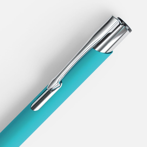 Ручка шариковая Keskus Soft Touch, бирюзовая, 13,7х0,8 см
