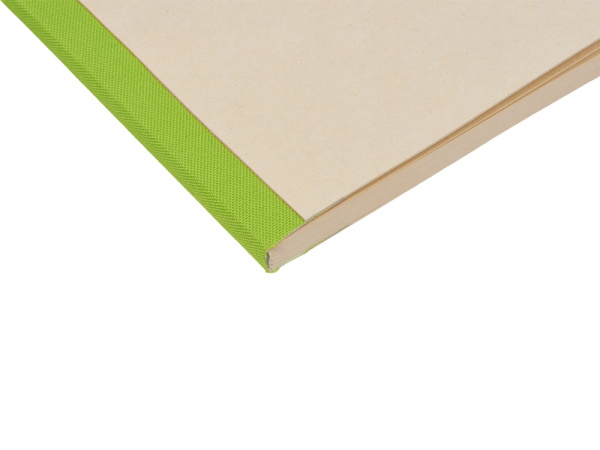 Блокнот А5 из переработанного тростника и RPET «Adiantum», Цвет зеленое яблоко/бежевый