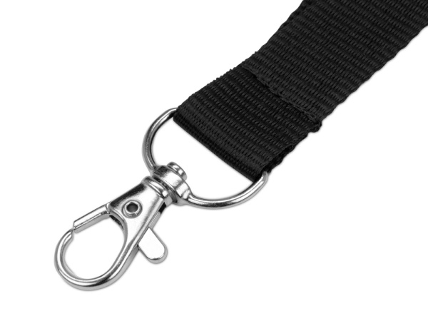 Ланьярд с карабином и замком безопасного разрыва, Цвет черный