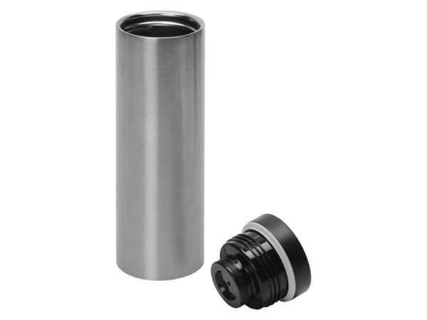 Вакуумная термокружка «Noble» с 360° крышкой-кнопкой, крафтовый тубус, Цвет серебристый