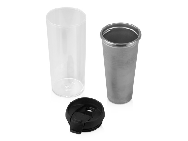 Термокружка «Remix», Цвет прозрачный/черный