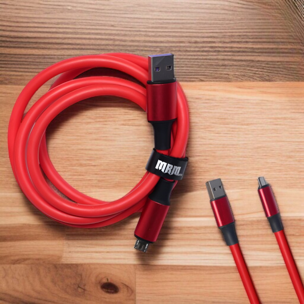Кабель USB MRM RC10 USB-Micro, силиконовый, длина 1000мм, красный
