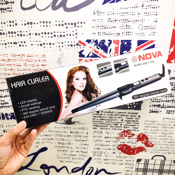 Профессиональная коническая плойка для завивки волос NOVA Hair Curler NHC-2017А