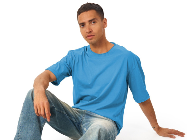 Футболка оверсайз «Liyon» унисекс, Размер XS-S, Цвет лазурный