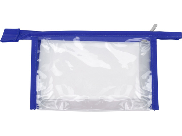 Прозрачная пластиковая косметичка «Lucy», Цвет синий/прозрачный