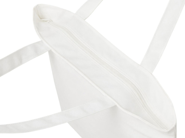 Сумка на молнии «Purch» из хлопка 340 г/м2, Цвет белый