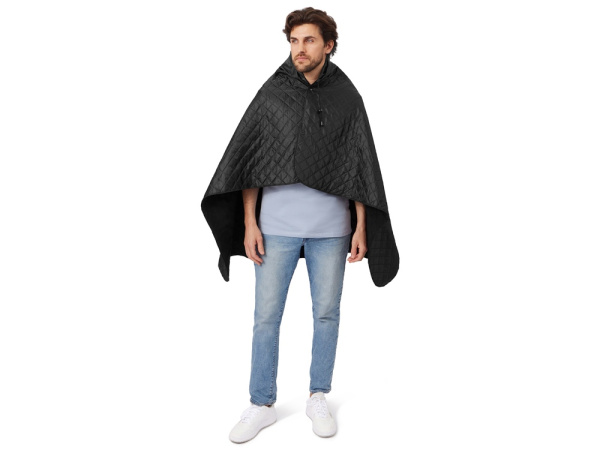 Плед-пончо 2-в-1 «Cappy» с капюшоном и мешком, Цвет черный