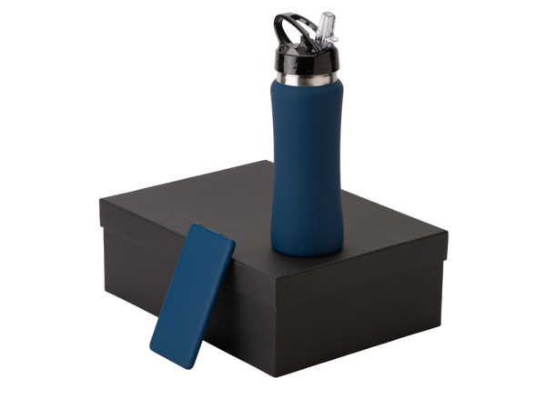 Подарочный набор «COLOR IT» с бутылкой для воды и повербанком, 5000 mAh, Размер 5000 mAh, Цвет темно-синий