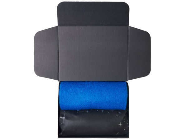 Подарочный набор «Re:Snug» с пледом, увлажнителем и попкорном, Цвет синий