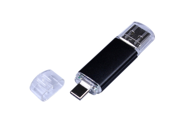 USB 3.0/micro USB/Type-C- флешка на 32 Гб, Размер 32ГБ, Цвет черный
