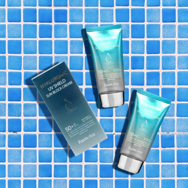 Солнцезащитный крем с гиалуроновой кислотой SPF50+/PA+++, 70 г / Обладает увлажняющим и антивозрастным эффектами, выравнивает тон кожи, защищает от солнечных лучей А и В
