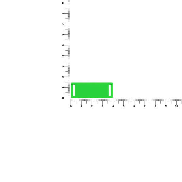 Лейбл из ПВХ Kova, зеленый неон, 1,5х4х0,2 см