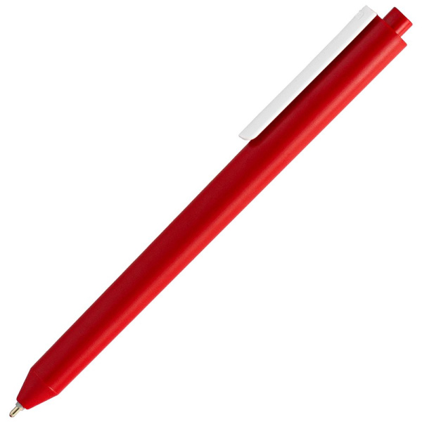 Ручка шариковая Pigra P03 Mat, красная с белым, 14x1,1 см
