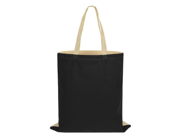 Сумка для шопинга «Twin» двухцветная из хлопка, 180 г/м2, Цвет черный/натуральный