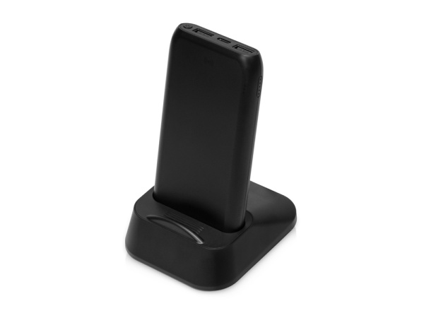 Беспроводное портативное зарядное устройство с зарядной станцией «UnIQ», 10000 mAh, Цвет черный