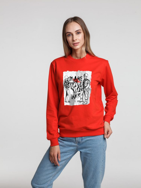 Толстовка Make Love, красная, S–XXL