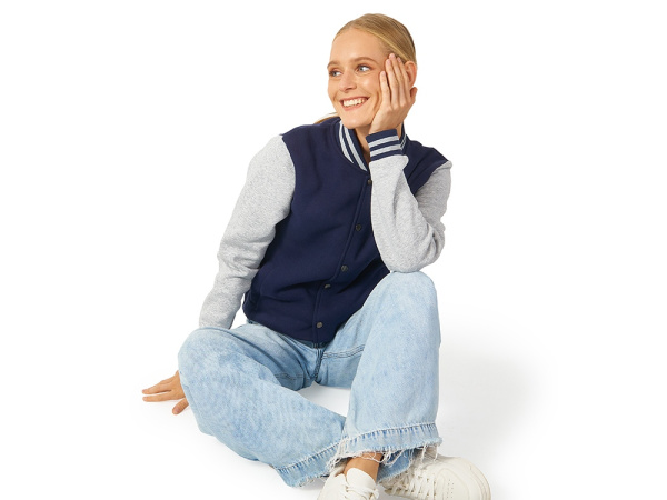 Бомбер «Oxford», унисекс, Размер XL, Цвет темно-синий/серый меланж